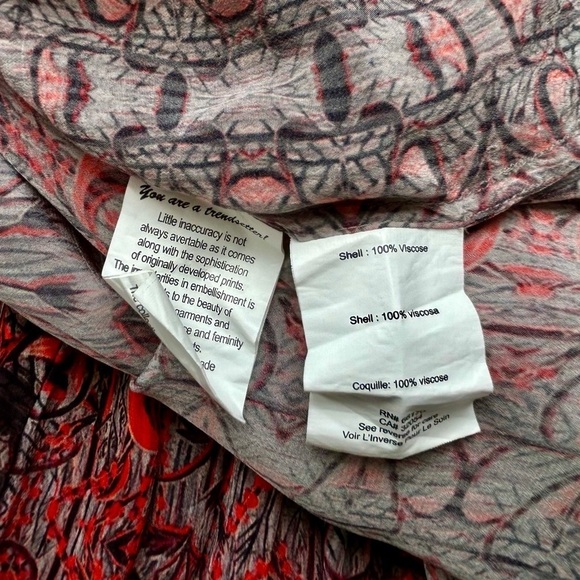 Anthropologie Bhanuni by Jyoti Aleksa Tunic Blouse Split Tie Neck A-Line Swing L - Picture 13 of 14